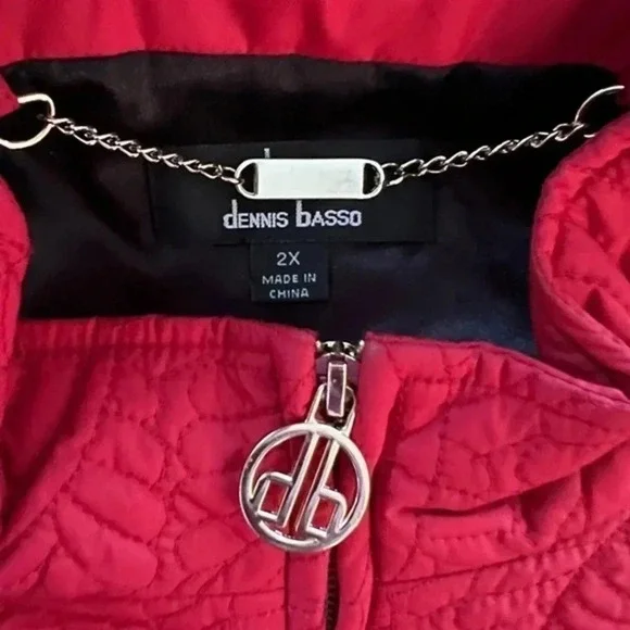 Dennis Basso Quilted Red and Black Vest 2X - Picture 2 of 5